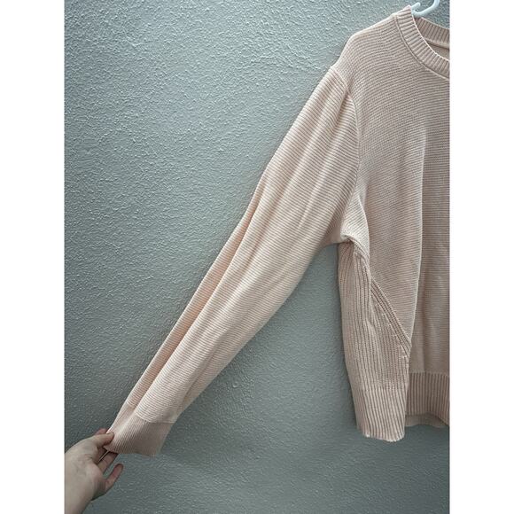 Banana Republic Womens Sweater Size XL Pink Long Sleeve Knit Zip Up Open Back - Picture 2 of 11